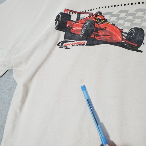 VINTAGE Toyota The 500‎ 1999 Men T-shirt 2XL White California Speedway READ - Picture 11 of 15